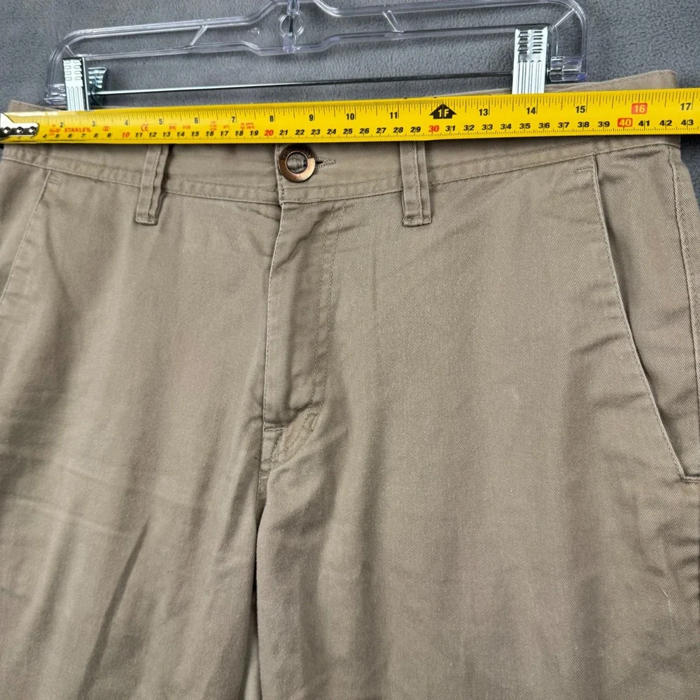 Volcom Mens Khaki Chino Shorts Size 32 Flat‎ Front Casual Summer